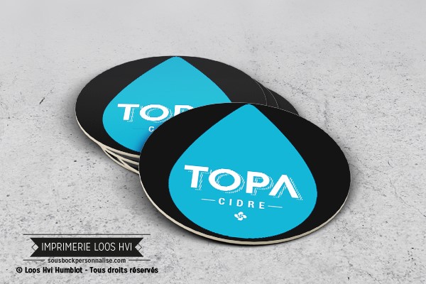 Impression de dessous de verre sous bock imprimé et personnalisé pour la Topa cidre